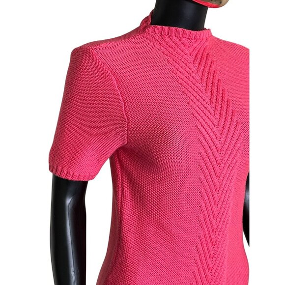 Pendleton Vintage 100% Merino Wool Pink Short Sleeve Sweater Top | Size SP - Picture 8 of 12